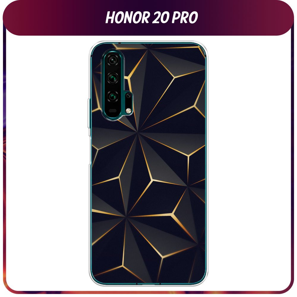 Силиконовый чехол на Honor 20 Pro / Хонор 20 Про "Черные полигоны"  #1