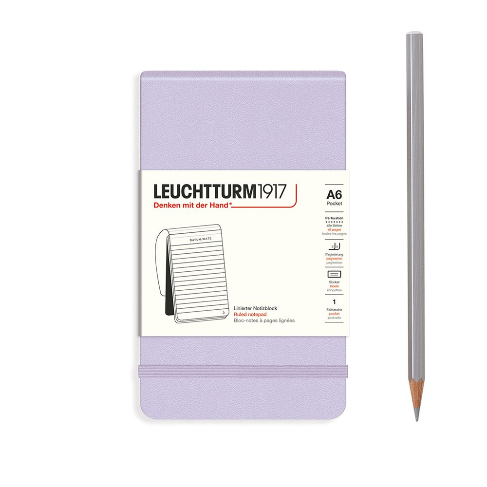 Блокнот Leuchtturm1917 Reporter Notepad Pocket, А6, лиловый, в линейку #1