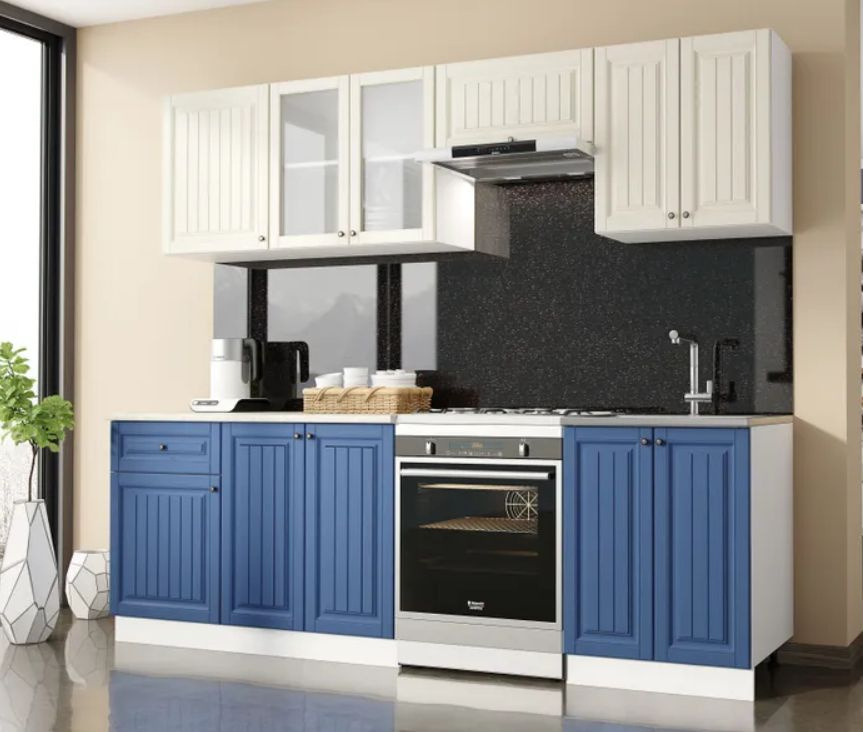 Кухонный гарнитур, кухня, готовый комплект Хозяюшка Магнолия Деним ...