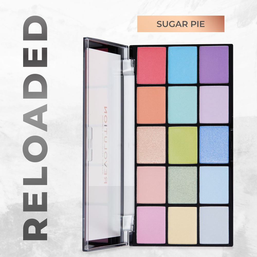 MAKEUP REVOLUTION Тени для век RELOADED PALETTE Sugar Pie, палетка для глаз: матовые, блестящие, запечённые, #1