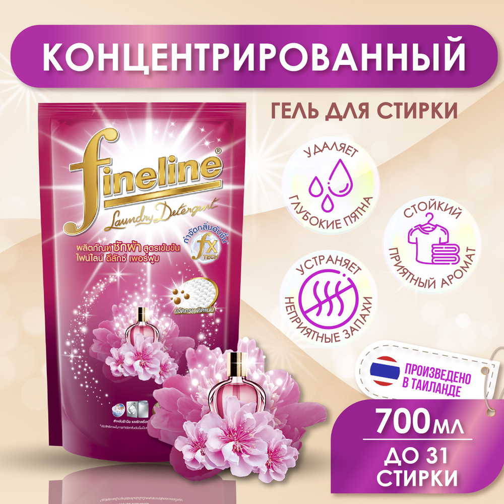 Жидкий порошок для стирки с ароматом парфюма Fineline Deluxe Perfume Crystal Bouquet гипоаллергенный #1