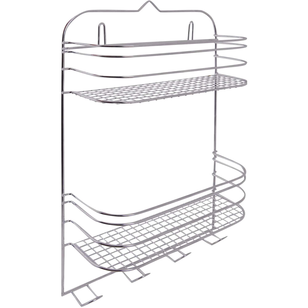 Полка для ванной ЧМЗ 501-002-03 прямая двухъярусная 29.5x46x11.6 см, цвет хром  #1
