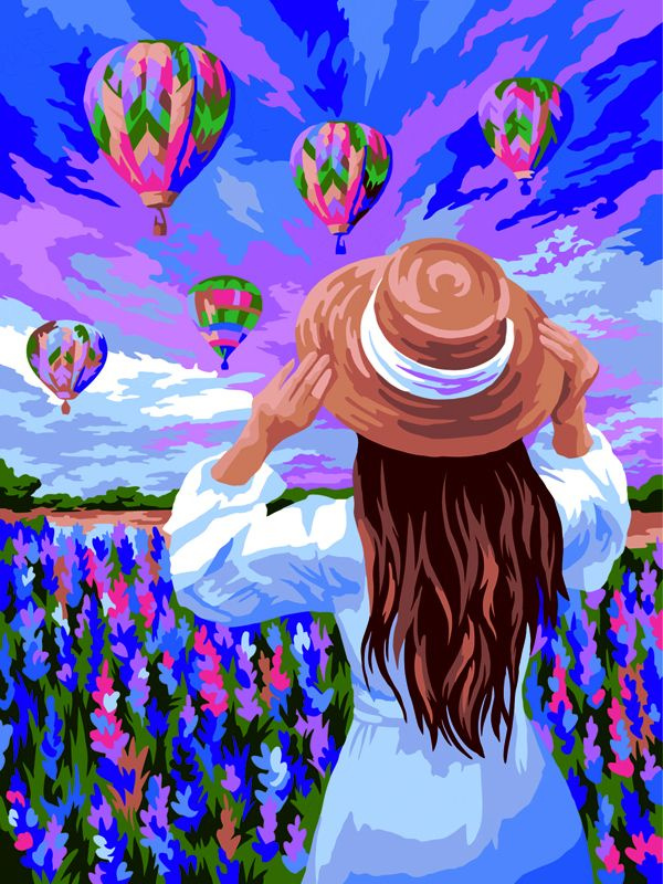 Картина по номерам на картоне ТРИ СОВЫ Воздушные шары, 30х40см, с акриловыми красками и кистями  #1