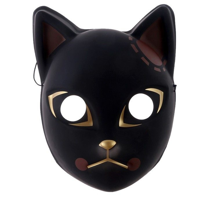 Карнавальная маска КНР "Кошечка", черная, на резинке #1