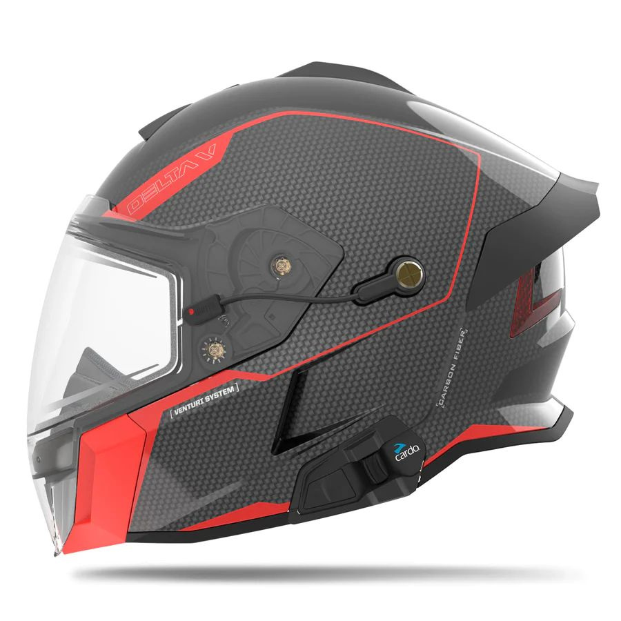 Шлем для снегохода 509 Delta V Carbon Commander с подогревом, Black/Red, M  #1