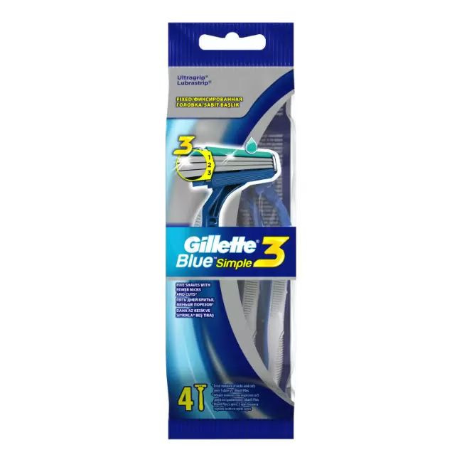 Gillette Одноразовая мужская бритва Blue3 Simple, 4 шт #1