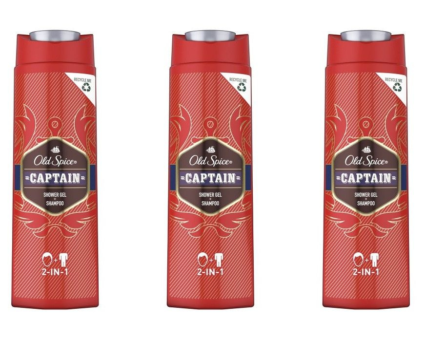 Old Spice Гель-шампунь для душа Captain, 400 мл, 3 шт #1