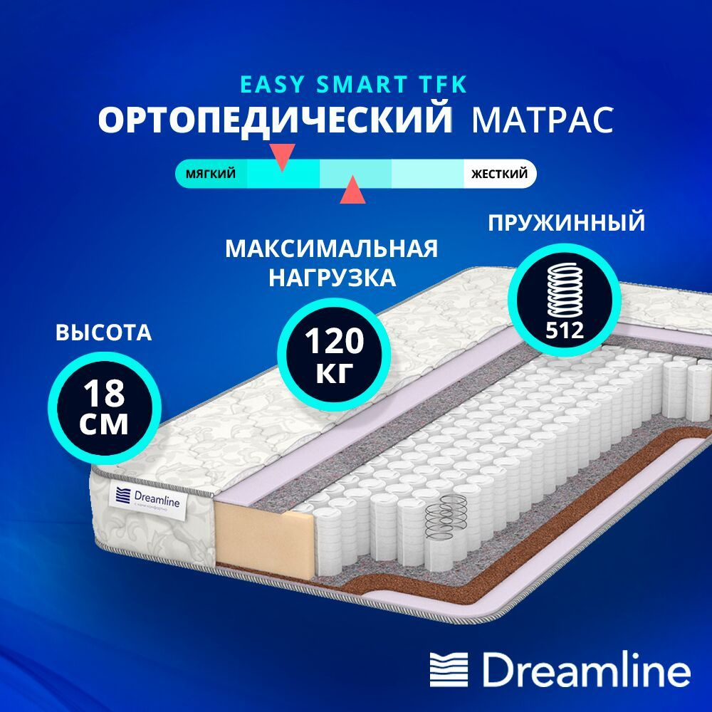 Dreamline Матрас Easy Smart TFK, Независимые пружины, 205х205 см #1