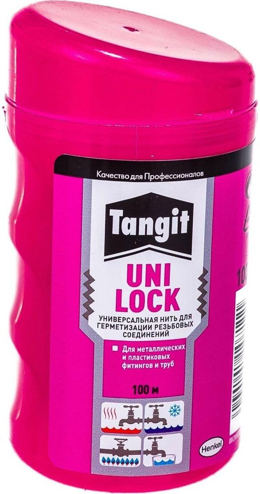 Нить (нитка) сантехническая 100м монтажная Henkel Tangit Uni-Lock, для герметизации резьбовых соединений #1