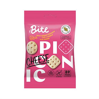 Крекеры безглютеновые Bite Picnic Cheese Сыр, Сливки, Лук порей (без сахара) 60г, Россия - в заказе 1 #1