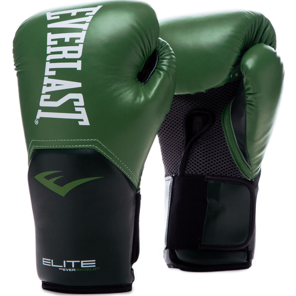 Боксерские перчатки Everlast Elite ProStyle, тренировочные, зеленый, вес 8 унций  #1