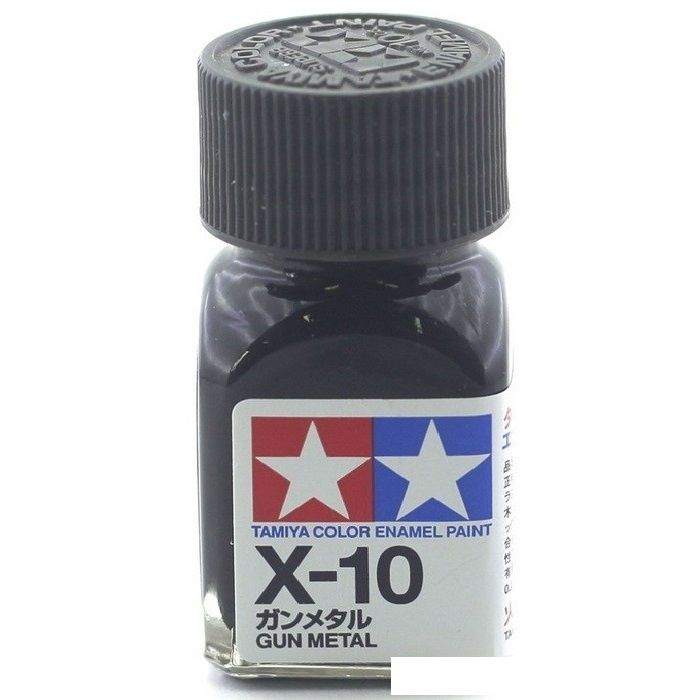 X-10 Gun Metal metallic, enamel paint 10 ml. (Оружейная сталь металлик) Tamiya 80010  #1