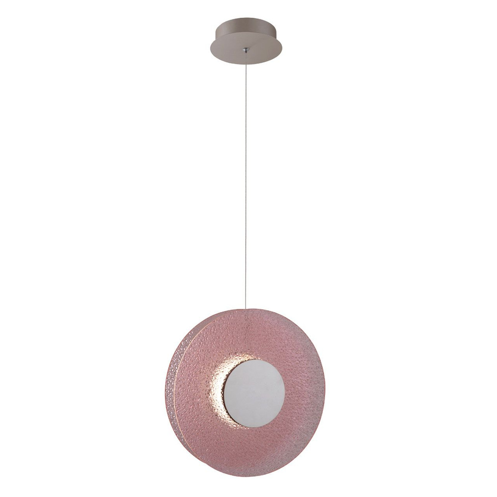 Светильник потолочный подвесной светодиодный, люстра De Markt Фрайталь 663012901, 8W LED, розовый  #1