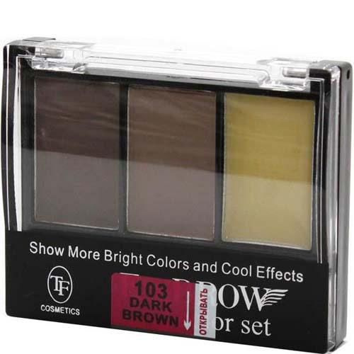 Тени для бровей TRIUMPF Eyebrow 3 Color Set набор для коррекции 2 цвета с закрепляющим воском  #1