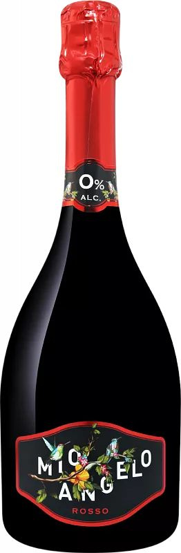 Вино безалкогольное игристое Mio Angelo Rosso, красное сладкое 2021, 750мл. Италия  #1