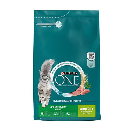 Purina One / Сухой корм Пурина Уан для Домашних кошек Индейка и цельные злаки 3 кг  #1