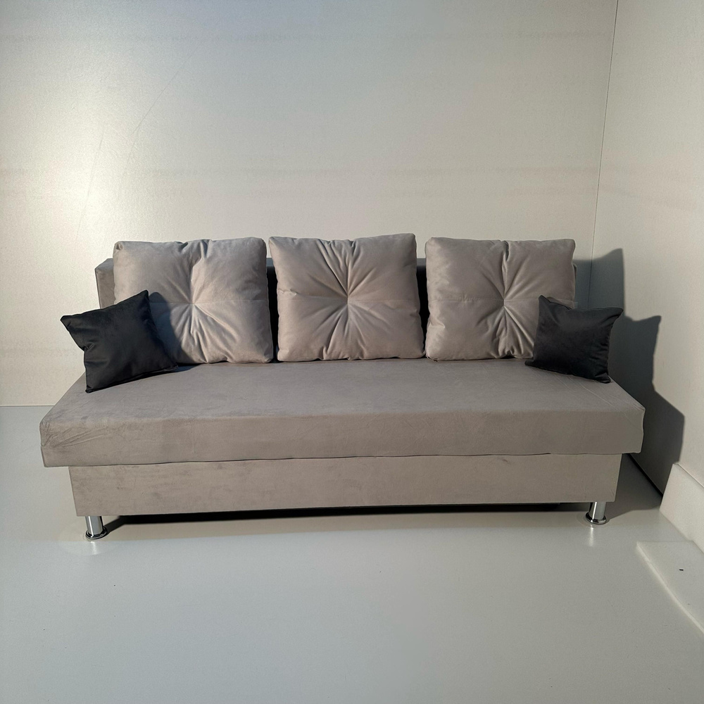 Диван-кровать Комфорт, механизм Еврокнижка, 190х87х78 см,светло-серый  #1