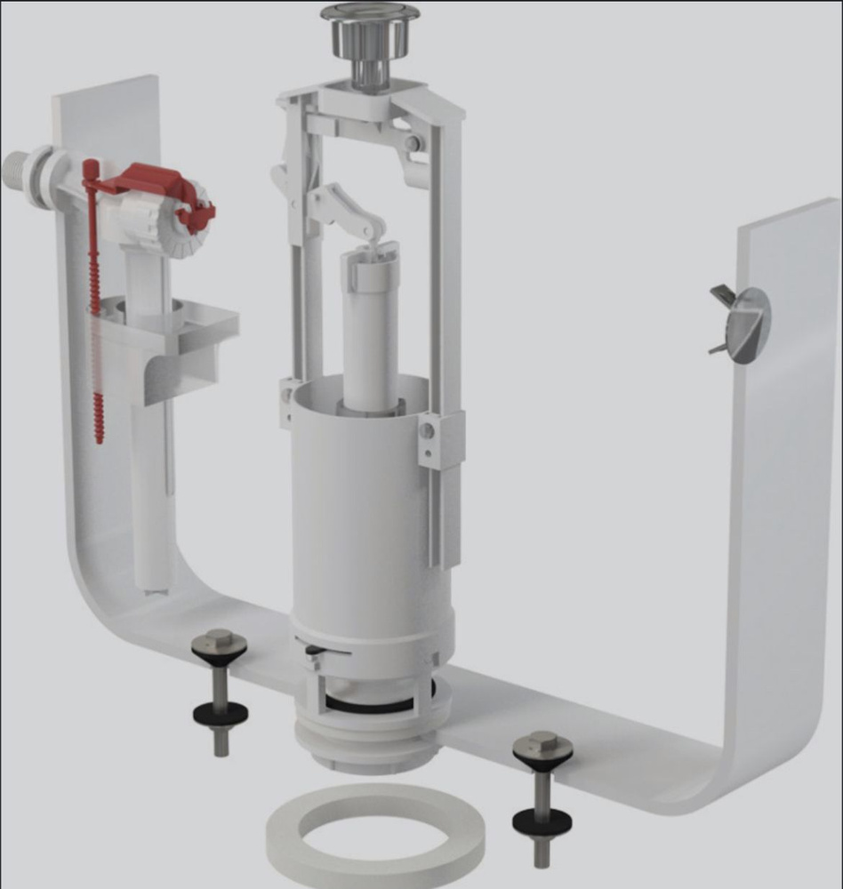Арматура для бачка унитаза AlcaPlast SA2000S 1/2", комплект с нижней подводкой, стоп-кнопка  #1