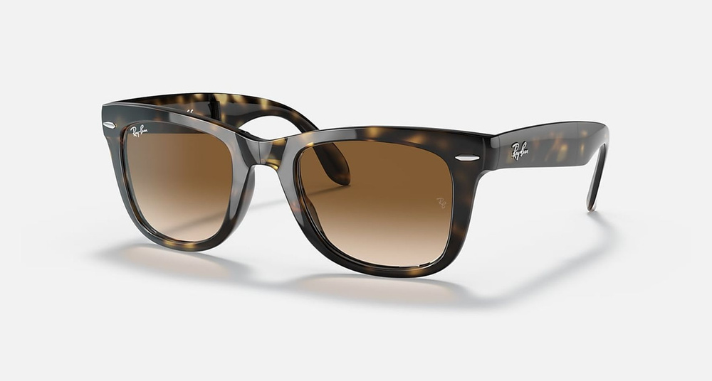 Солнцезащитные очки унисекс, квадратные RAY-BAN с чехлом, линзы коричневый RB4105-710/51/54-20  #1