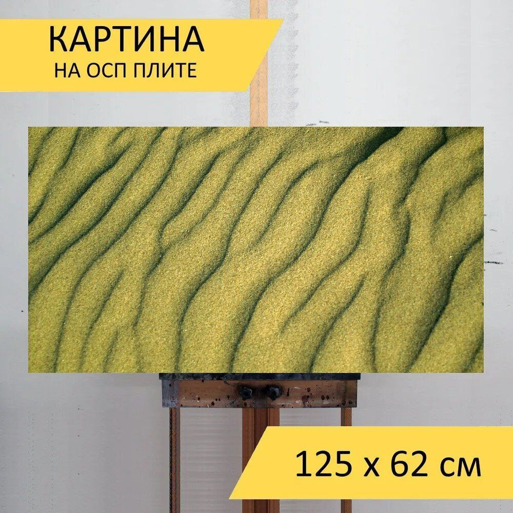 LotsPrints Картина "Песок, море, желтый 21", 125  х 62 см #1