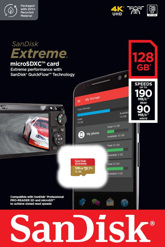 скоростная карта памяти SanDisk Extreme 128gb