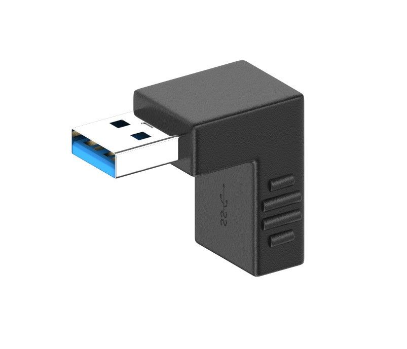 УгловойпереходникUSB3.0AMAFадаптерusbугол90градусов,вниз,длямобильныхустройств,планшетов,смартфоновикомпьютеров,электронныхкниг