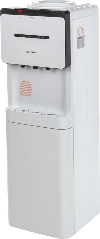 Кулер для воды Sonnen FSE-03, нагрев, охлаждение электронное, шкаф, 3 крана, белый, черный 453979  #1