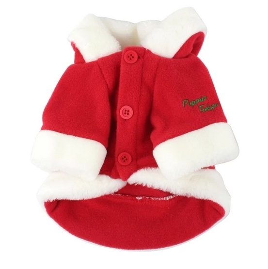 Куртка для собак с капюшоном новогодняя PUPPIA "Santa", красная, ХL, 36см (Южная Корея)  #1