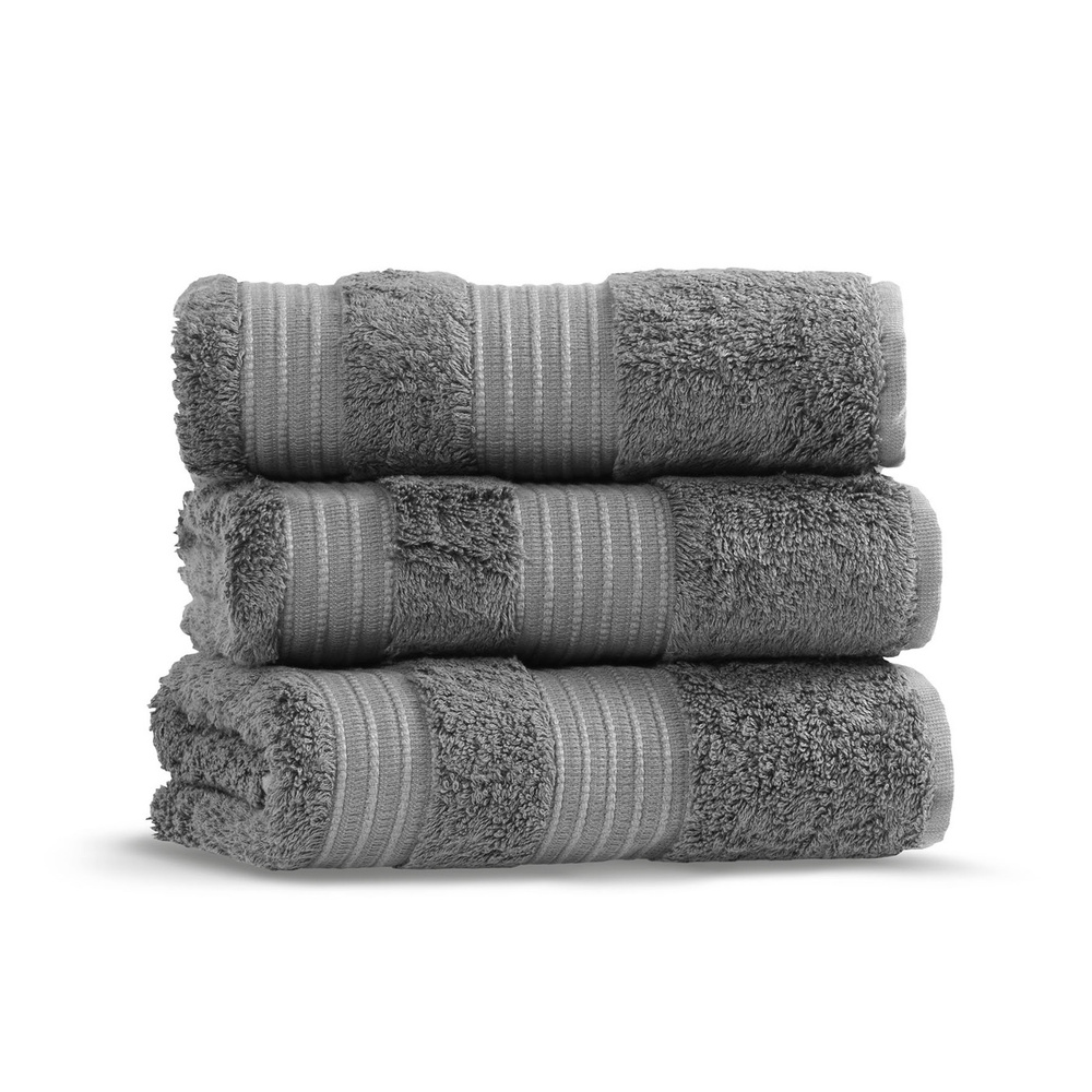 Полотенце махровое/ Полотенце из хлопка и бамбука London, 50*90 см, темно-серый (dark gray)  #1
