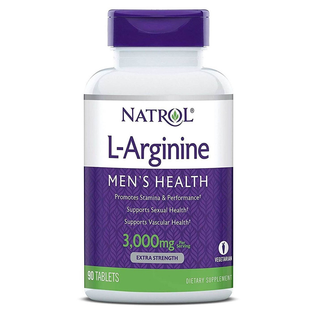 Аргинин в капсулах, спортивное питание, Natrol L-Arginine 3000, 90 капс.  #1