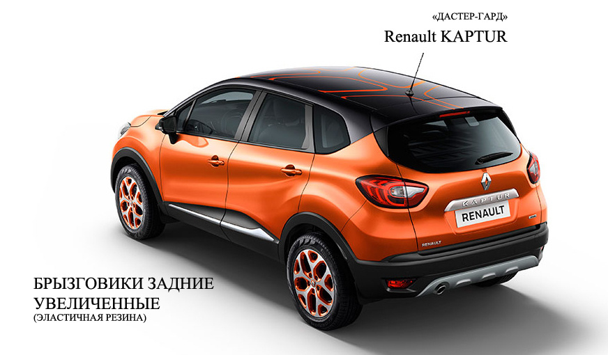 Брызговики ДАСТЕР-ГАРД задние увеличенные Renault Kaptur 2016 #1