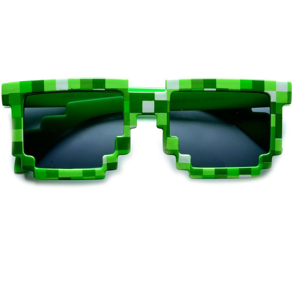 Пиксельные очки зеленые Майнкрафт #1