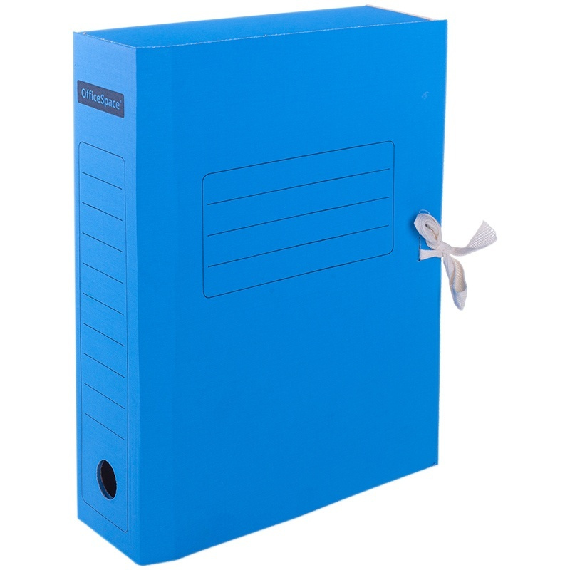 Папка архивная OfficeSpace с завязками, микрогофрокартон, 75 мм, синий, до 700 листов (225429)  #1