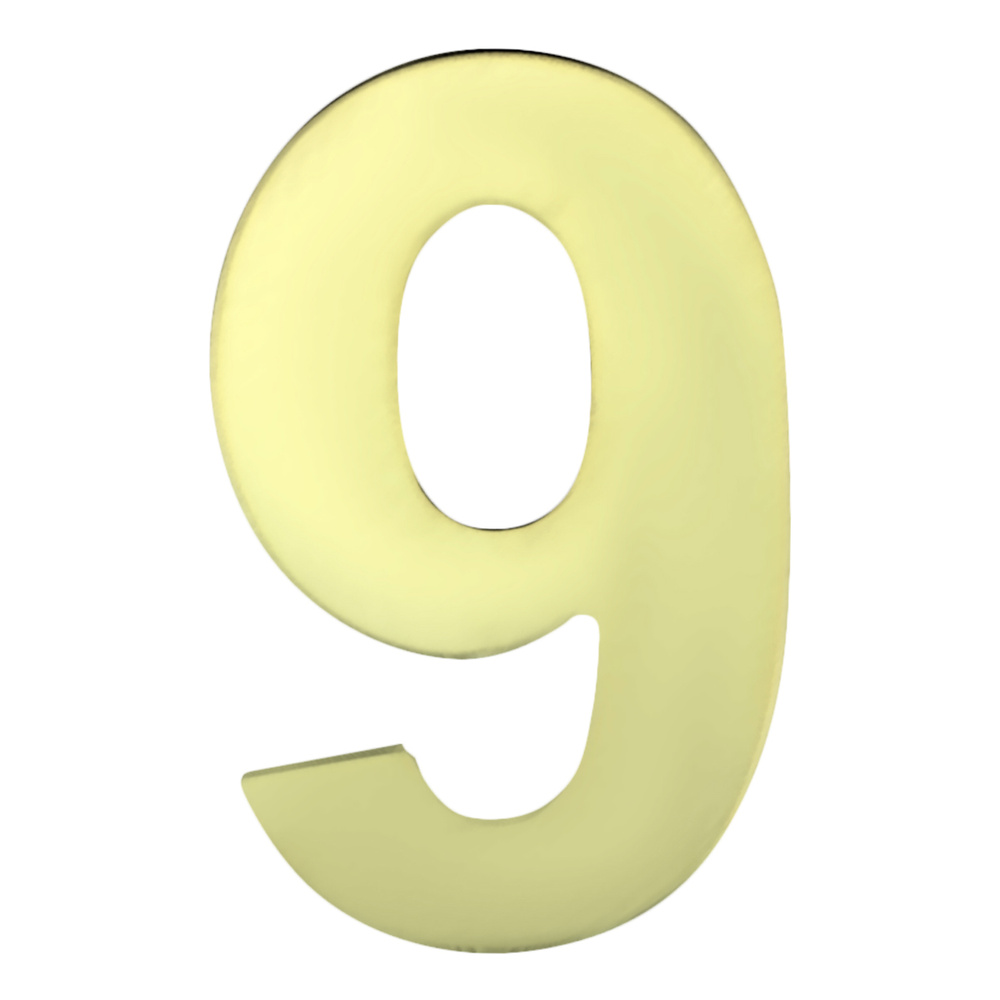 Номер дверной "9" металл, клеевая основа PB (золото) MARLOK #1