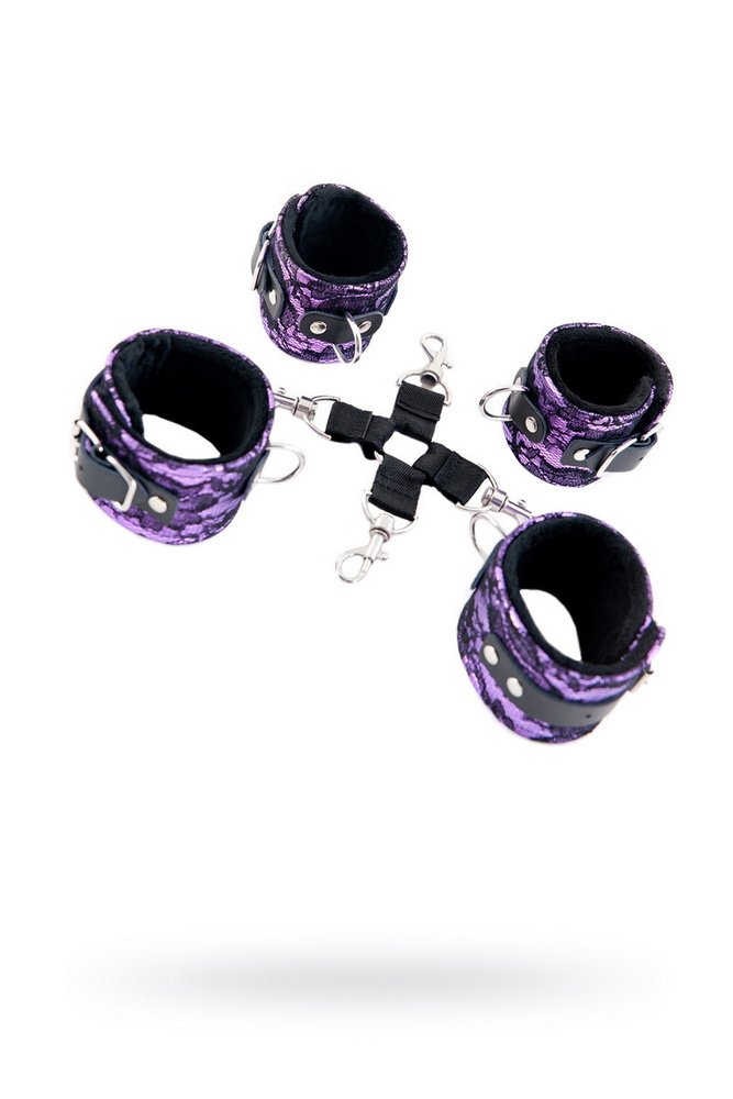 Кружевной бондажный комплект TOYFA Marcus (сцепка, наручники и оковы), пурпурный  #1