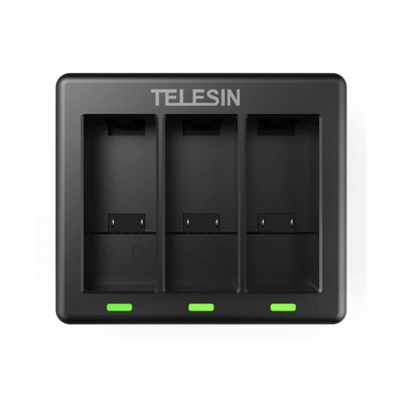 TELESIN Зарядное устройство для аккумуляторных батареек для GoPro Hero 9 для 3-х аккумуляторов (USB), #1