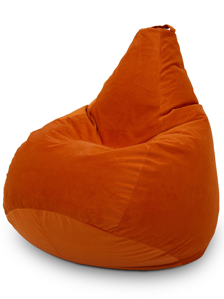 Бескаркасный кресло мешок BOSS VELUTTO Amber Оранжевый XXL Велюр Puff Spb  #1