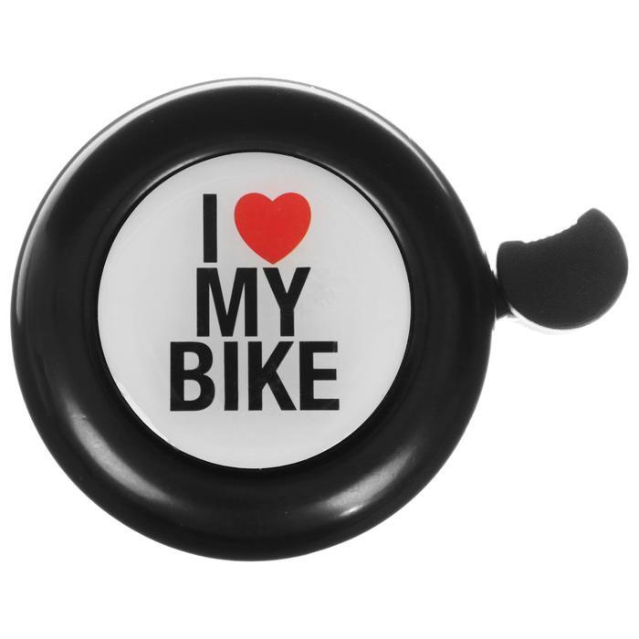 Звонок велосипедный I love my bike, цвет чёрный #1