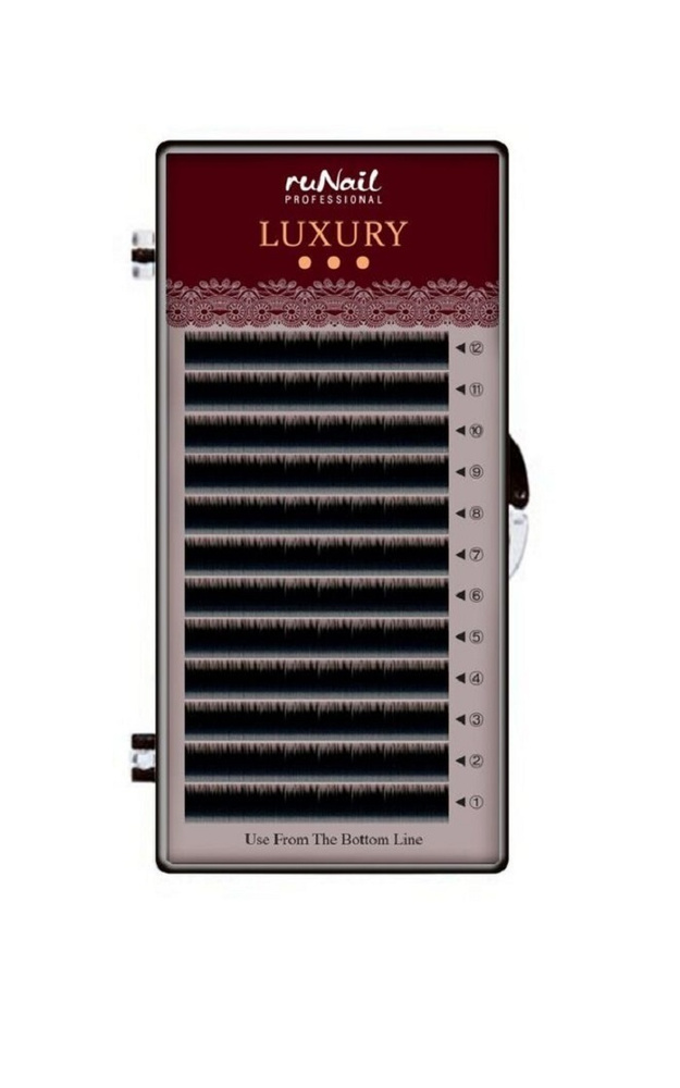 RuNail Professional Luxury Ресницы для наращивания, 0,07 мм, №11, изгиб С, 12 линий, черный  #1