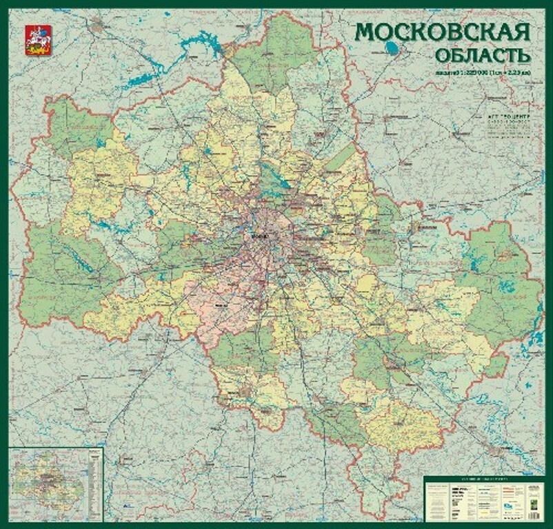 Административная карта Московской области, 1:225Т #1