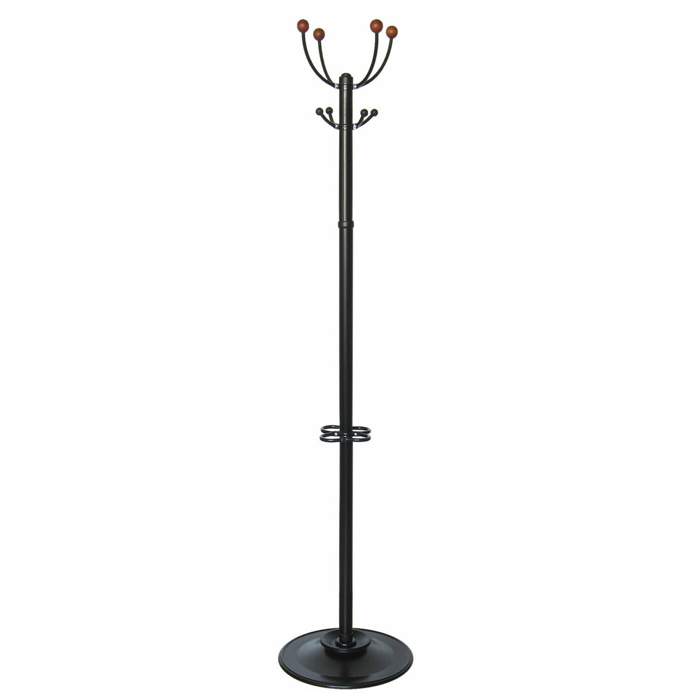 Вешалка-стойка "Квартет-З", 1,79 м, основание 40 см, 4 крючка + место для зонтов, металл, черная  #1