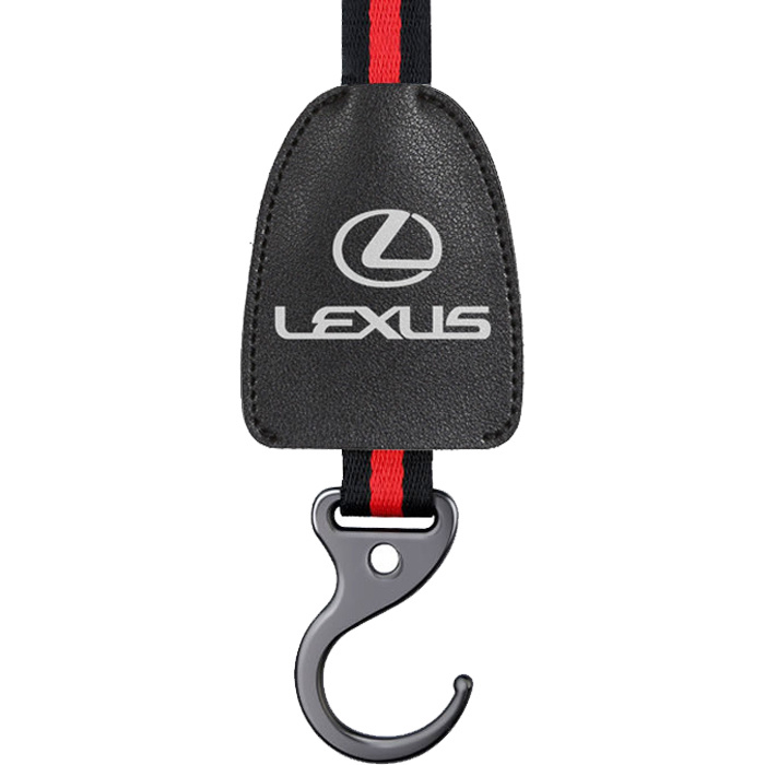 Автомобильный держатель для пакетов в кожаном чехле с логотипом LEXUS, крепление одинарный крючок до #1