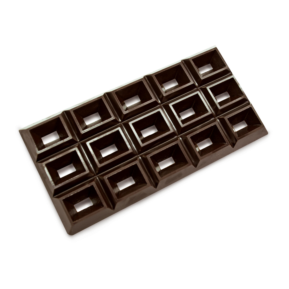 Подарочная шоколадная плитка Frade/Фраде - Плитка Насквозь Прямоугольники (вес-102г) (темный)  #1