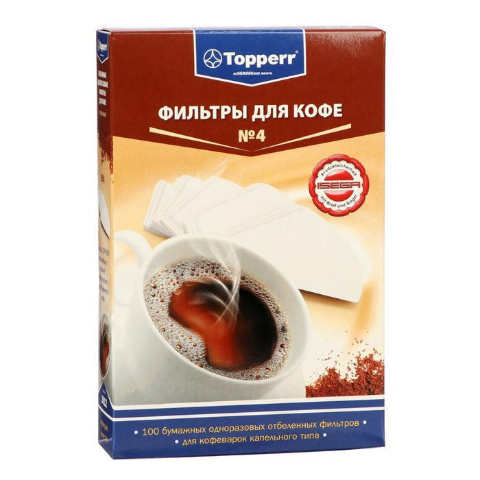 Topperr Фильтр для кофе белые №4, 100 шт #1