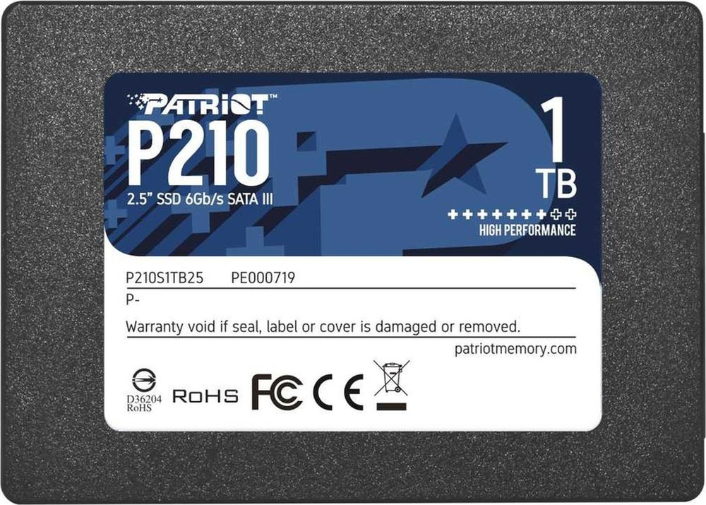 Patriot Memory 1 ТБ Внутренний SSD-диск P210 2.5" SATA3 6.0 Гбит/с (P210S1TB25) #1