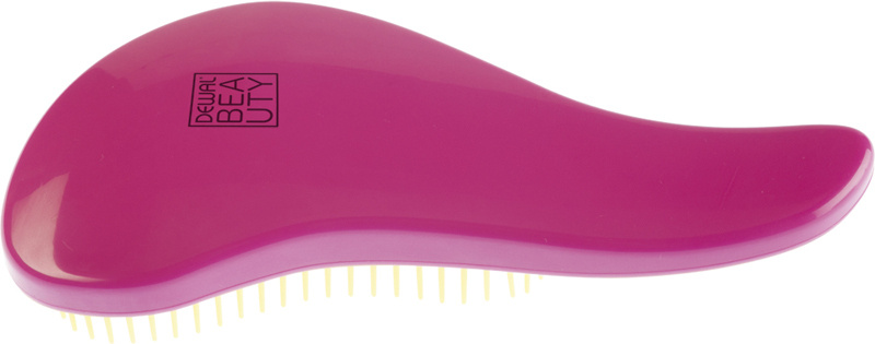 Щетка для волос массажная, для легкого расчесывания волос, мини с ручкой цвет розово-желтый, Dewal Beauty, #1