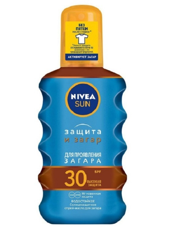Nivea Sun Защита и загар Солнцезащитное масло-спрей для загара, SPF 30, водостойкое, 200 мл.  #1