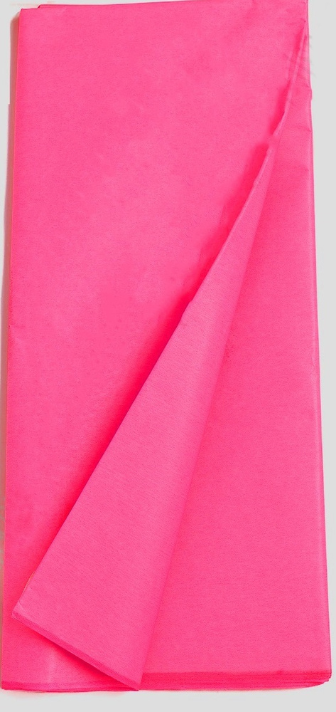 Бумага упаковочная флуорисцентная тишью 10 листов, размер 50х65 см.(розовый)  #1