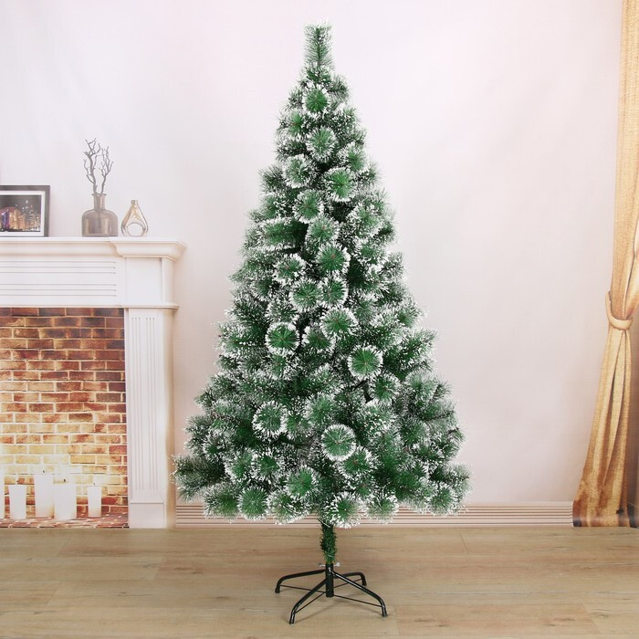 Искусственная новогодняя ёлка "Кедр зелёный снег" 180 см, красивая заснеженная ель для дома, высокая #1