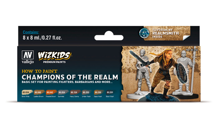 Набор красок Vallejo WIZKIDS PREMIUM SET BY VALLEJO: CHAMPIONS OF THE REALM #1